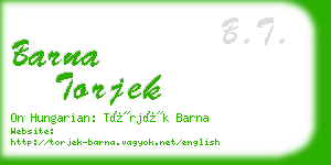barna torjek business card